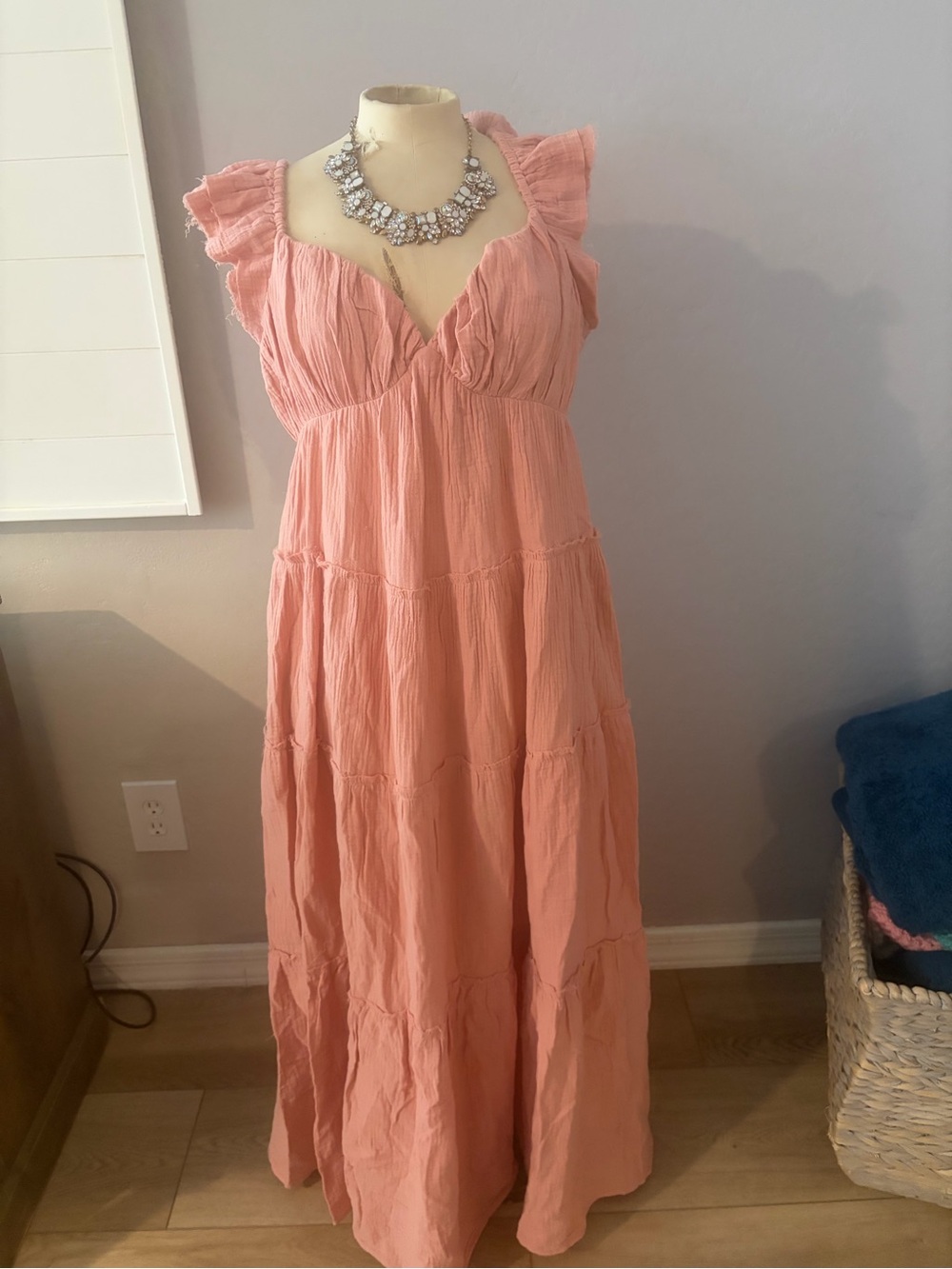 Free the Roses Dusty Pink Ruffled Tiered Maxi Dress - Picture 3 of 5